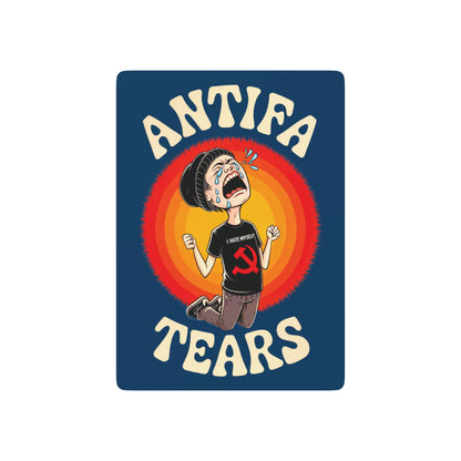 "Antifa Tears" #01, Political Playing Cards (Indigo Dye Blue)