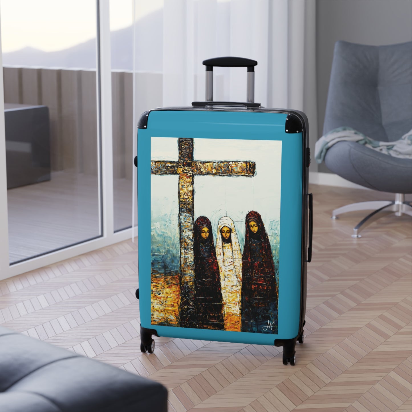 "At-the-Foot of the Cross - John 19:25", Suitcases (Turquoise)