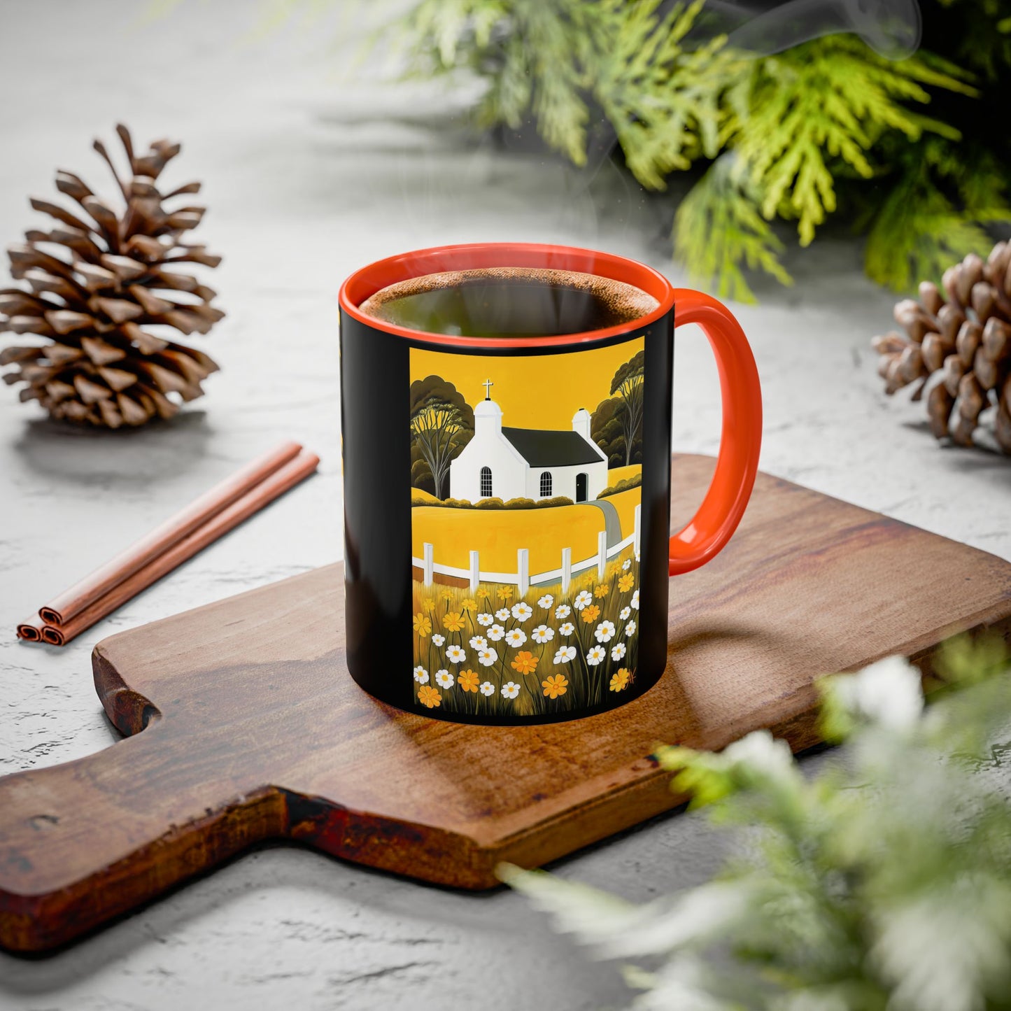 "Eaglais a’ Bhuidhe (Gaelic) - The Church of Golden Hope (English)", Colorful Mugs (11oz & 15oz)
