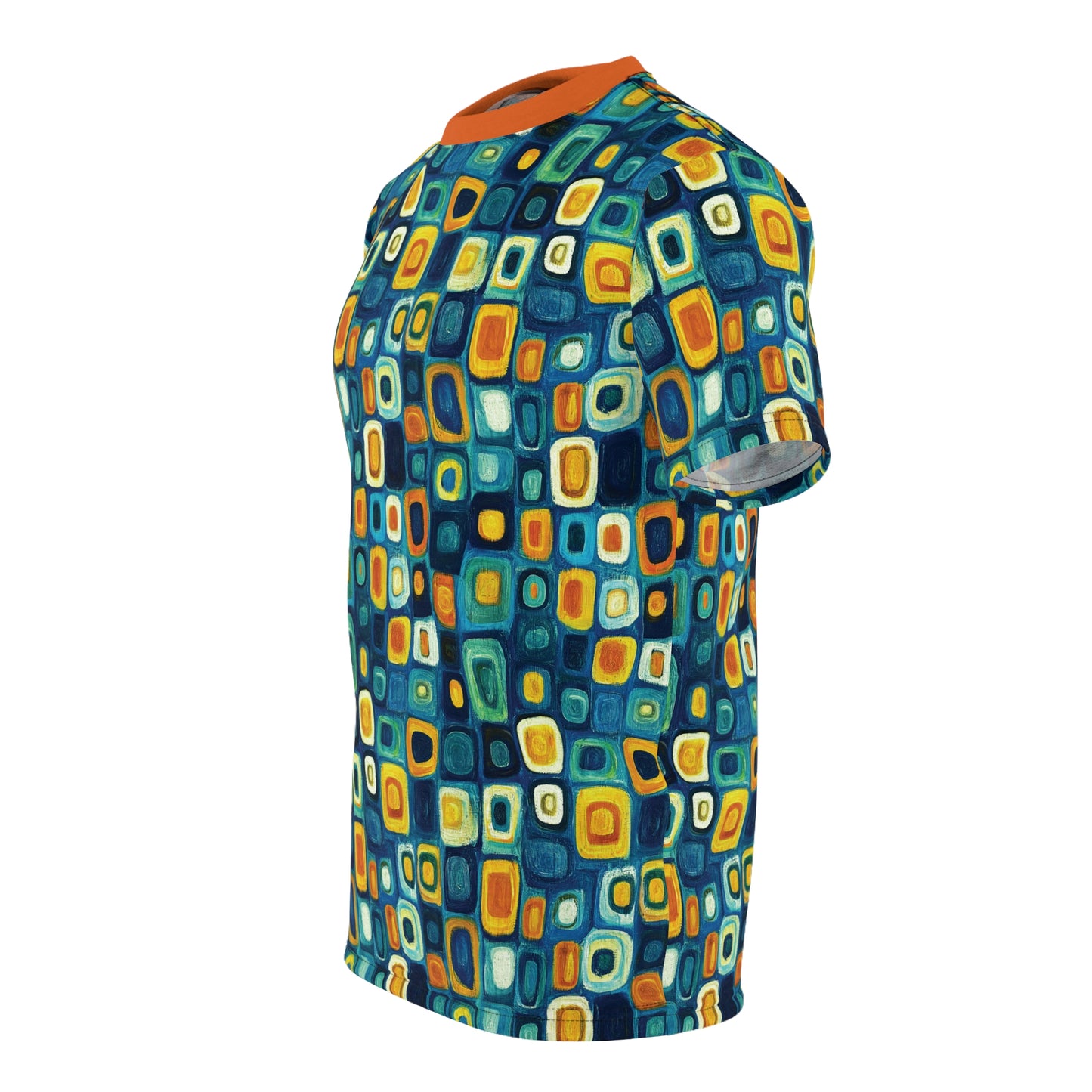 "Soul Mosaic", Unisex Tee (Metallic Orange Collar)