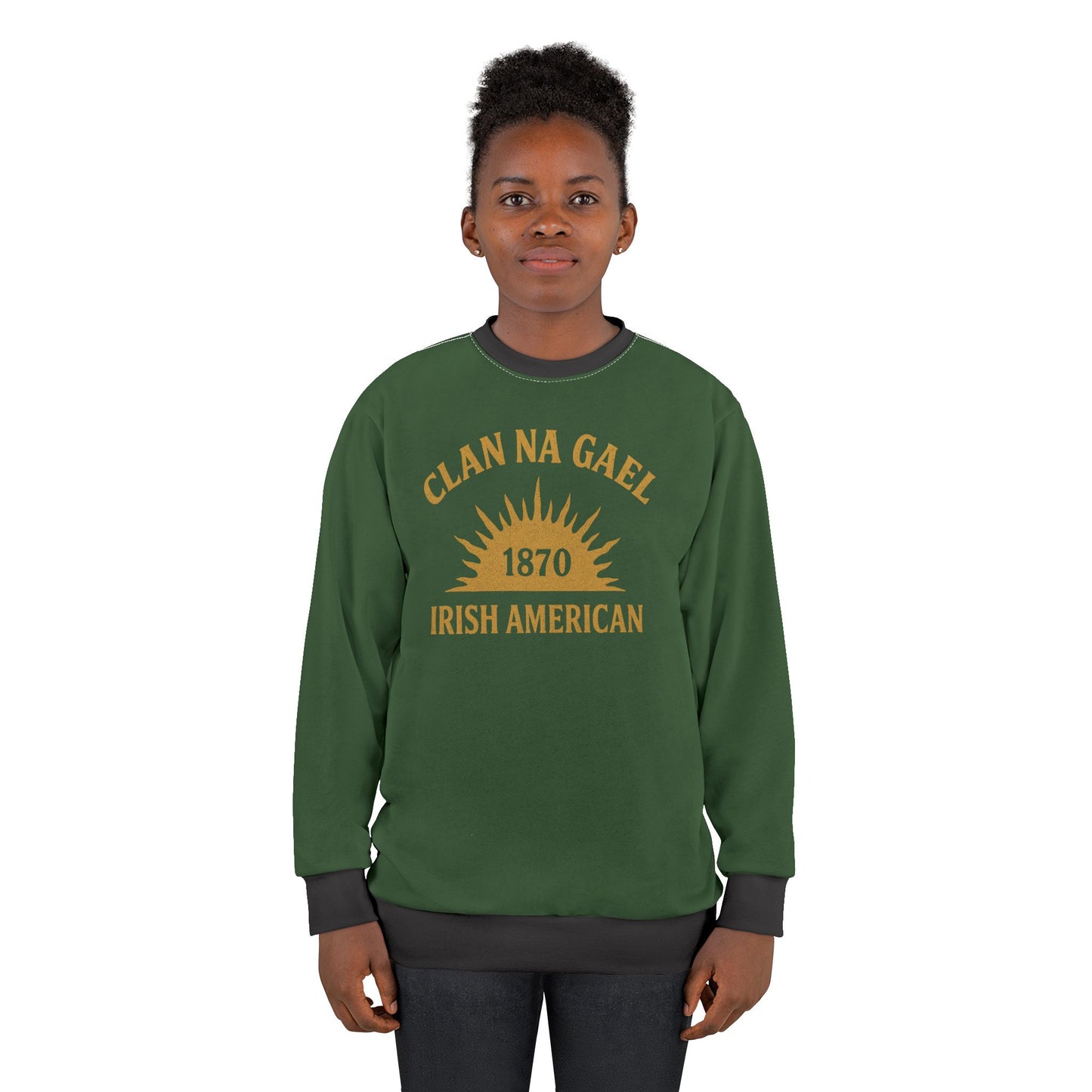 "Clan na Gael - Irish American", Unisex Sweatshirt (Brithemain Green)