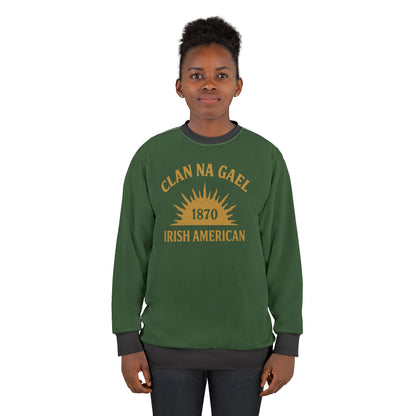 "Clan na Gael - Irish American", Unisex Sweatshirt (Brithemain Green)