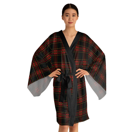 "Kilmor Gallóglach Tartan", Long Sleeve Kimono Robe