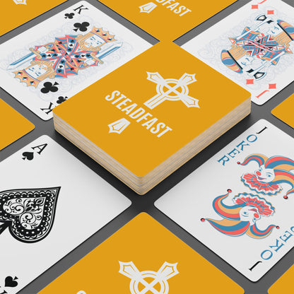 "Steadfast Cross", Christian Playing Cards (Amber Yellow)