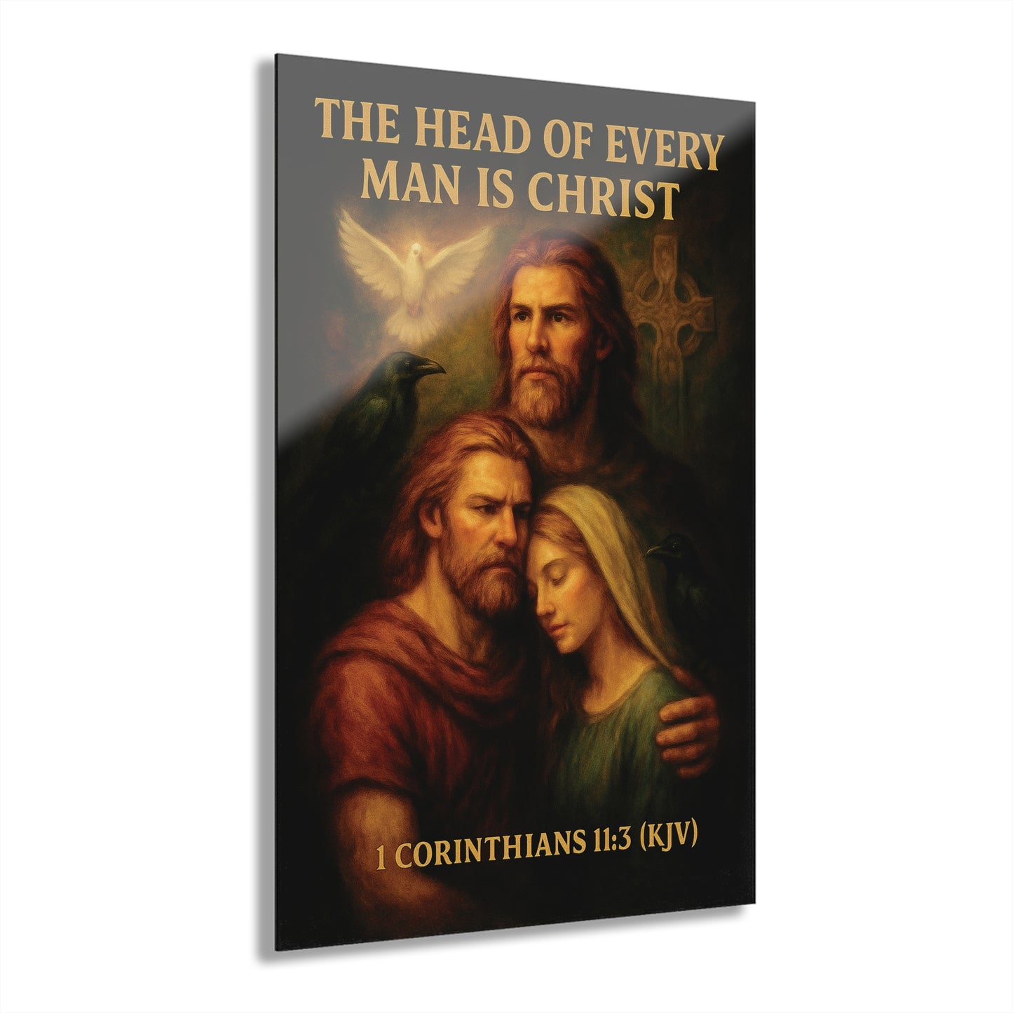 "1 Corinthians 11:3 (KJV)", Acrylic Wall Prints (French Cleat Hanging) (Shadow Black)
