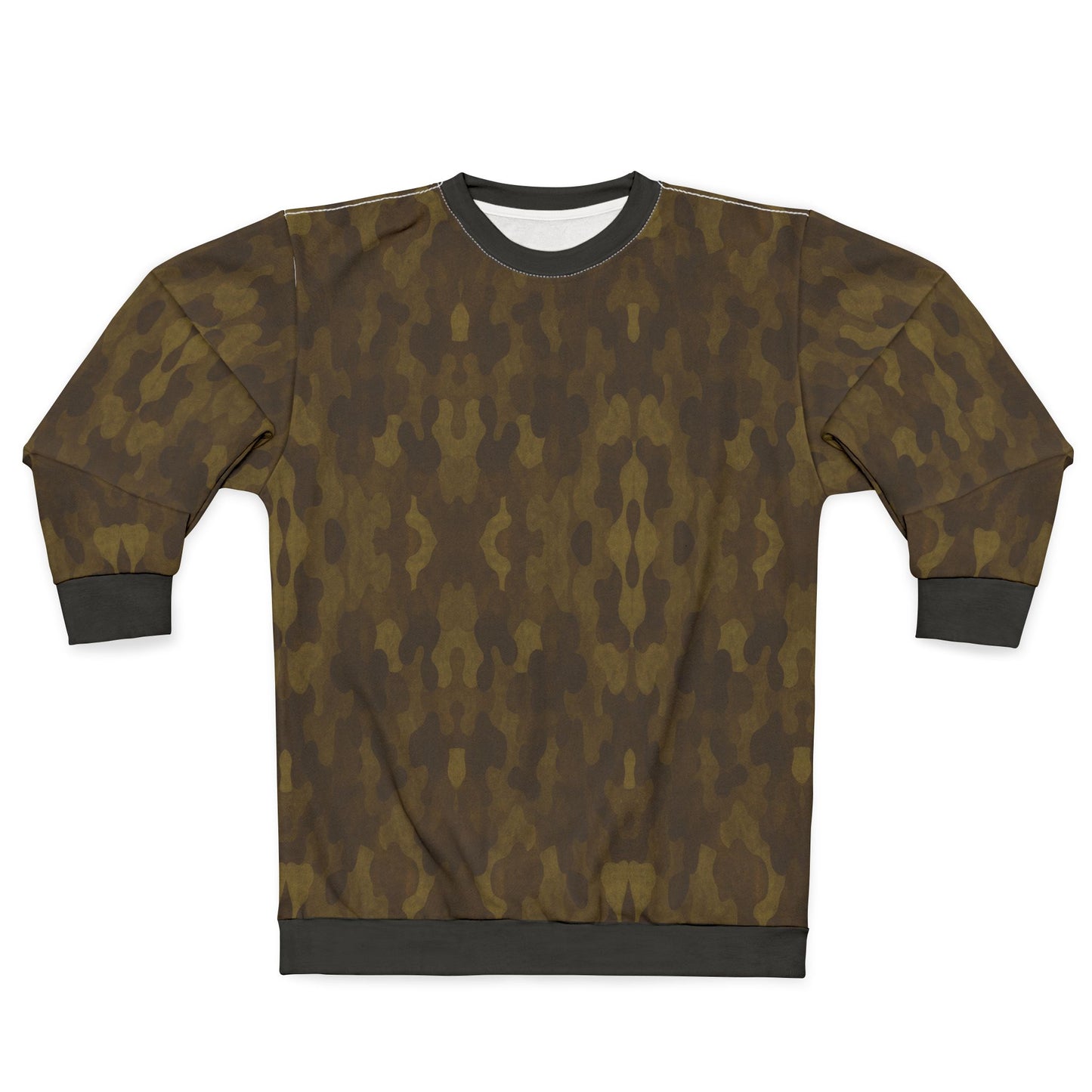"Swamp Recon Camouflage", Unisex Sweatshirt (Alligator Black Cuffs and Collar)