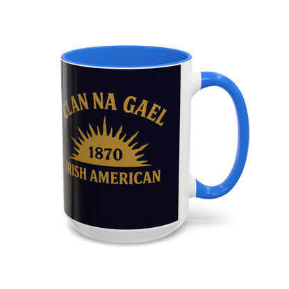 "Clan na Gael - Irish American", Colorful Mugs (11oz, 15oz) (Black Rock Blue)