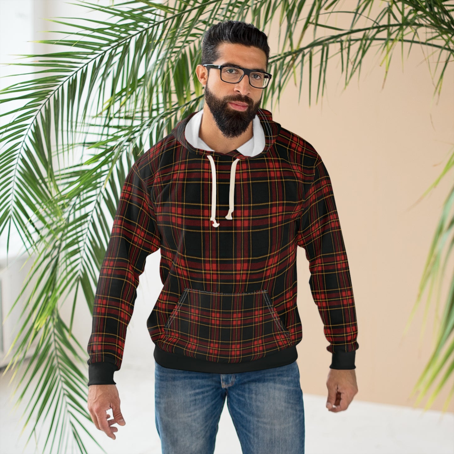"Kilmor Gallóglach Tartan", Unisex Wearable Art Pullover Hoodie