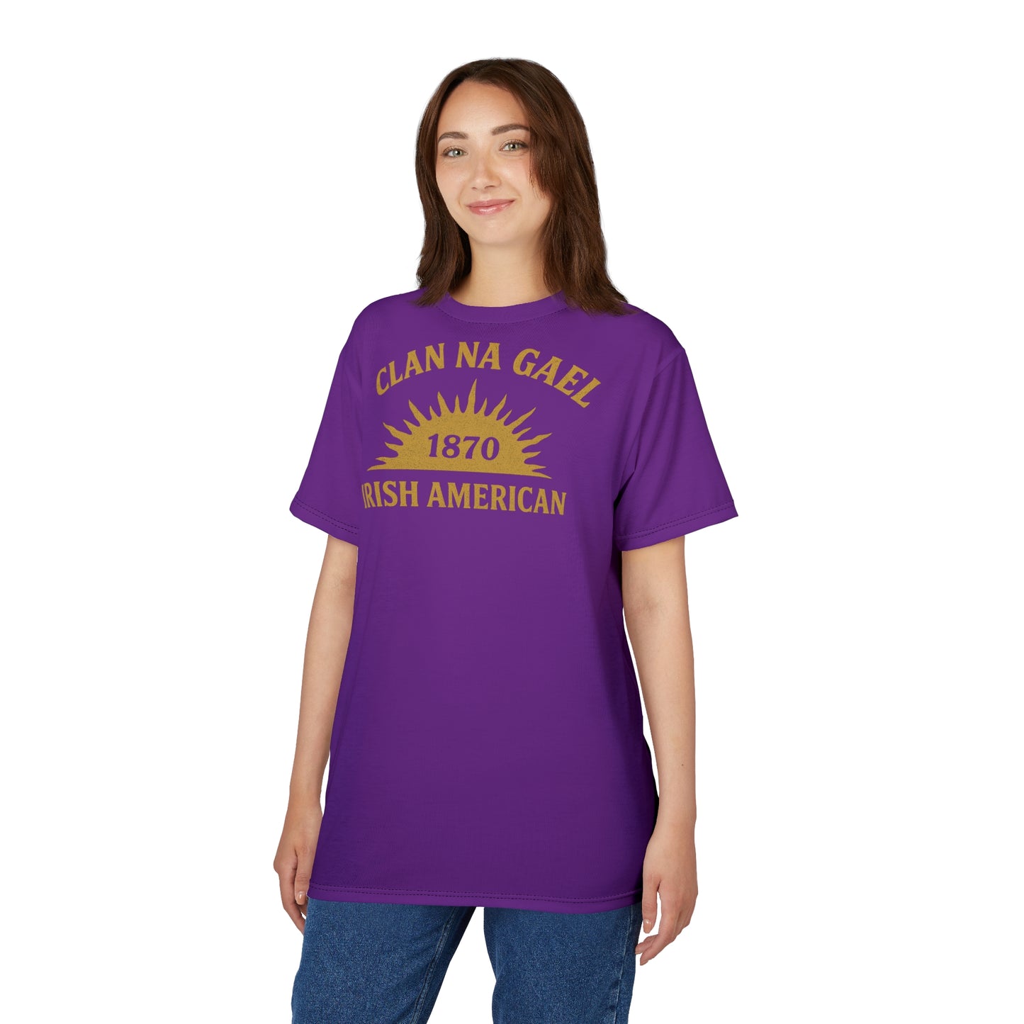 "Clan na Gael - Irish American", Unisex T-shirt (Vesper Violet)