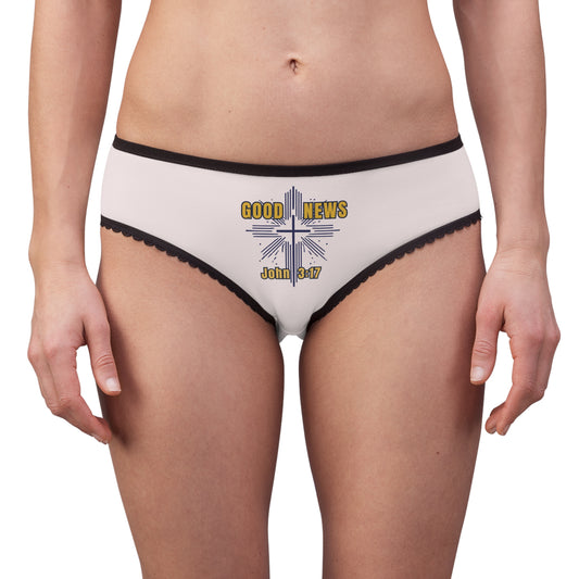"Good News - John 3:17", Women's Briefs (Washed Pebble Grey)