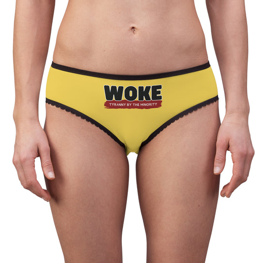 "Woke - Tyranny by the Minority", Women's Briefs (Mustard Yellow)