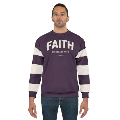 "Faith Overcomes Fear", Unisex Sweatshirt (Purple Nights)