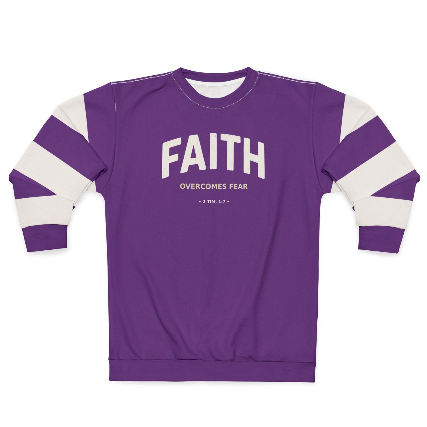 "Faith Overcomes Fear", Unisex Sweatshirt (Jacaranda Midnight)