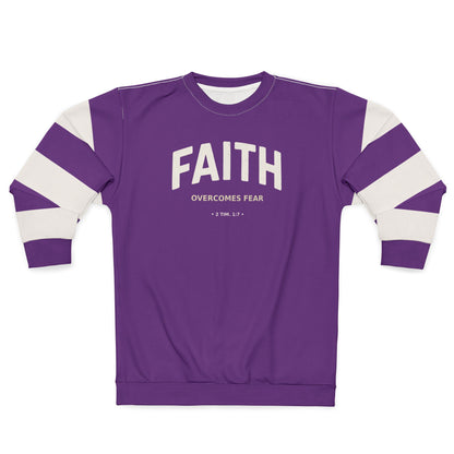 "Faith Overcomes Fear", Unisex Sweatshirt (Jacaranda Midnight)