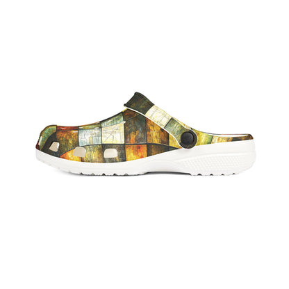 "Wood Block Pattern" #01, Foam Rubber Clogs