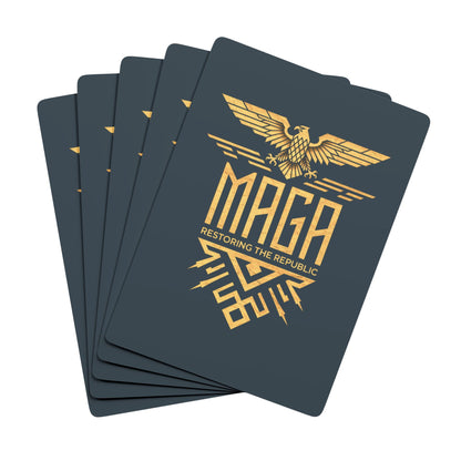 "MAGA Restoring the Republic" #02, Political Playing Cards (Charcoal)