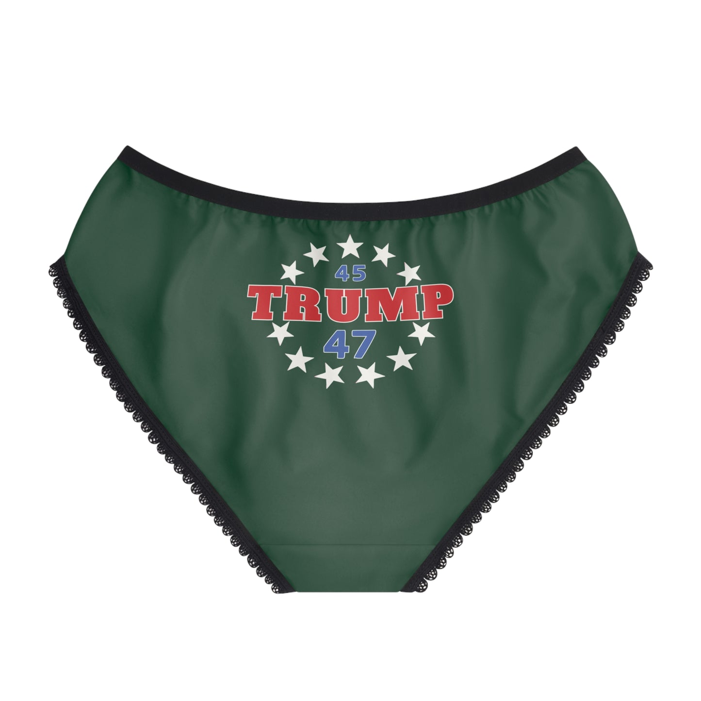 "Trump 45-47 Circle of Stars", Women's Briefs (Evergreen)
