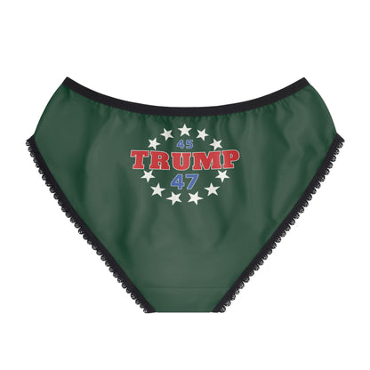 "Trump 45-47 Circle of Stars", Women's Briefs (Evergreen)