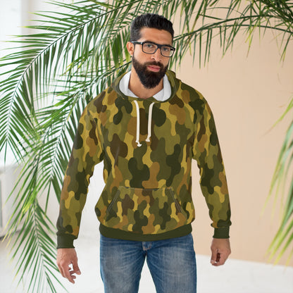 "SASR inspired Day-Ops Camouflage" Style 01, Unisex Wearable Art Pullover Hoodie (SASR Green Cuffs & Waist)