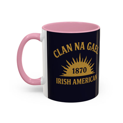 "Clan na Gael - Irish American", Colorful Mugs (11oz, 15oz) (Black Rock Blue)