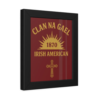 "Clan na Gael - Irish American", Framed Paper Poster (Palladius Red)