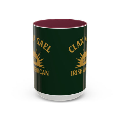 "Clan na Gael - Irish American", Colorful Mugs (11oz, 15oz) (Fenian Green)