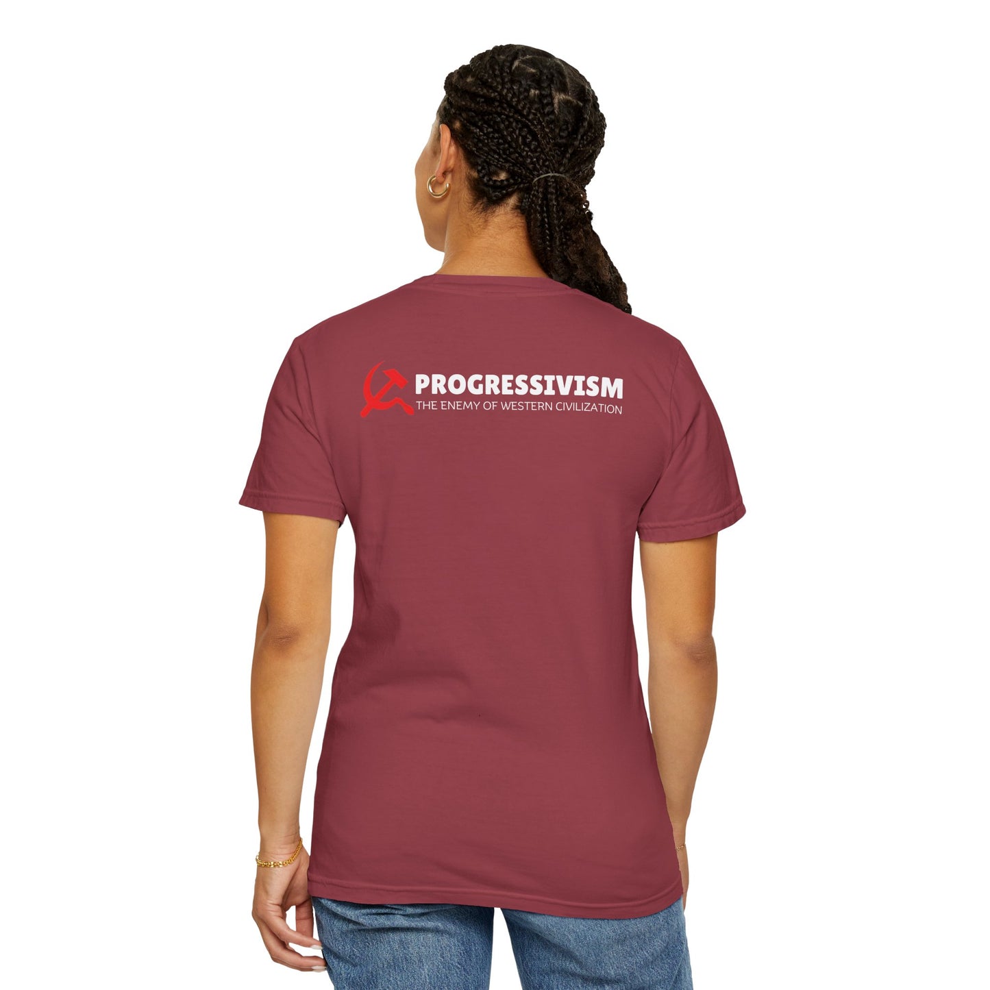 "Progressivism - Enemy of Western Civilization", Unisex T-shirt (Dark Colors)