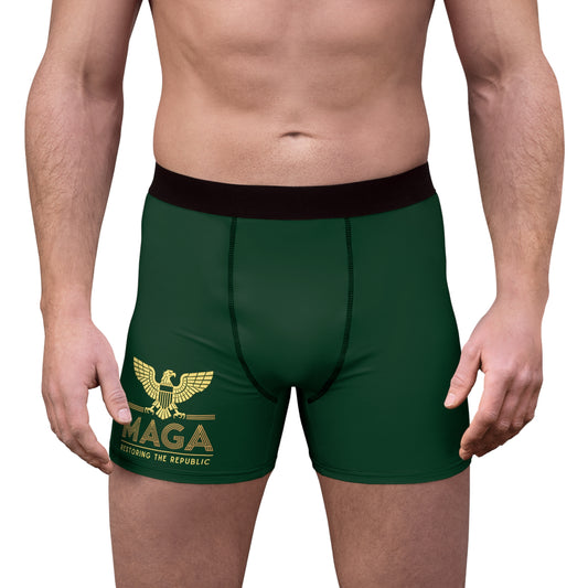 "MAGA - Restoring the Republic", Men's Boxer Briefs (Monsoon Green)