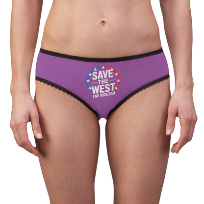 "Save the West - End Wokeism", Women's Briefs (Violet Benediction)