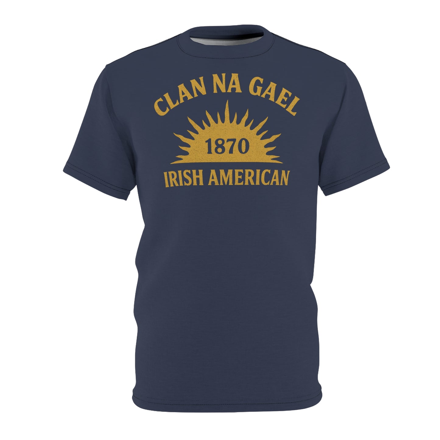"Clan na Gael - Irish American", Unisex T-shirt (Blue Burka Grey)