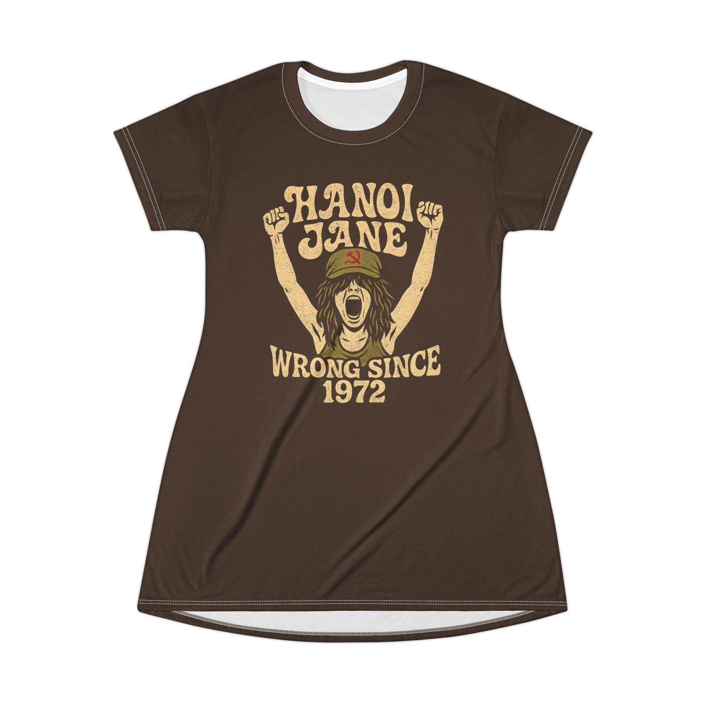 "Hanoi Jane", T-Shirt Dress (Dark Chocolate Brown)