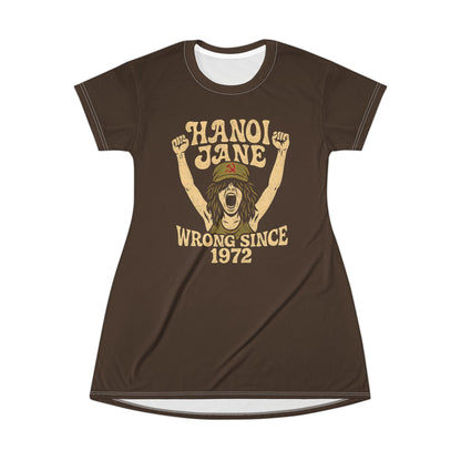 "Hanoi Jane", T-Shirt Dress (Dark Chocolate Brown)