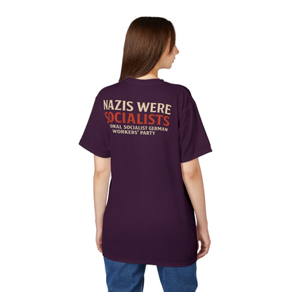 "Nazis were Socialists", Unisex T-shirt (Synallactida Purple)