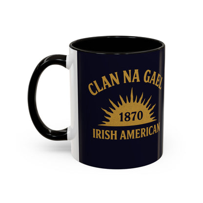 "Clan na Gael - Irish American", Colorful Mugs (11oz, 15oz) (Black Rock Blue)