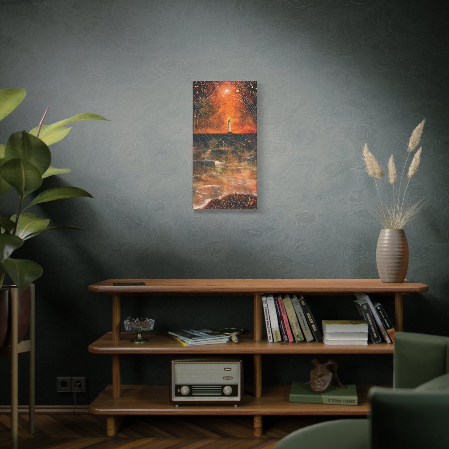 "Beacon in the Rings of Night", Fine Art Matte Canvas, Stretched, 1.25"