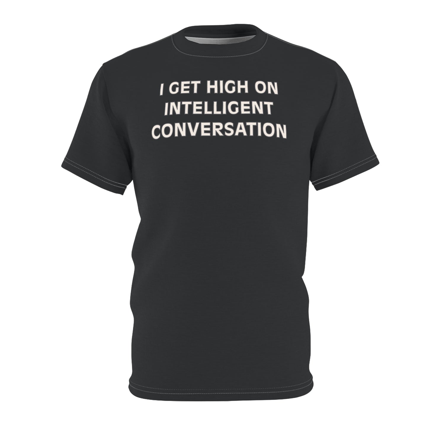 "Intelligent Conversation", Unisex T-shirt (Black Gray)