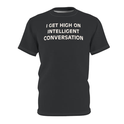 "Intelligent Conversation", Unisex T-shirt (Black Gray)