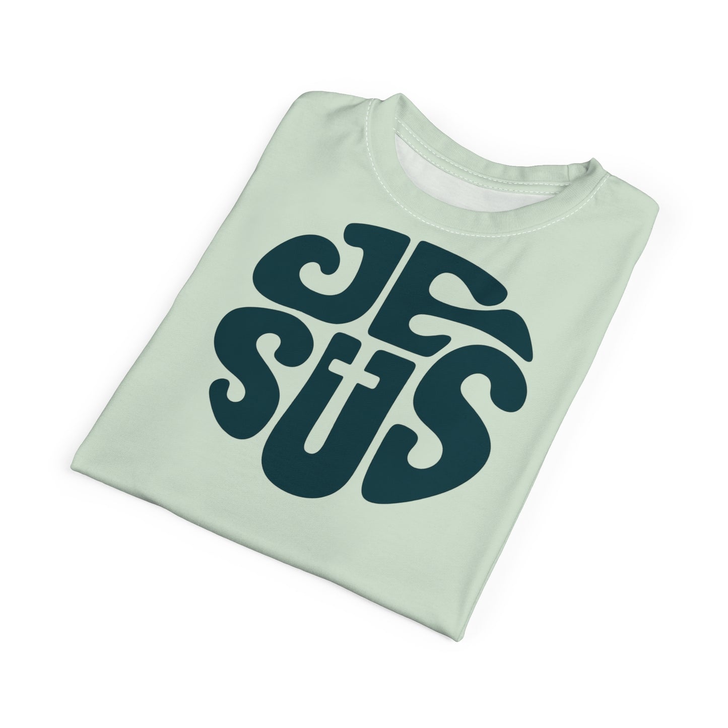 "Retro Jesus", Unisex T-shirt (Aquarelle Green)