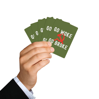 "Go Woke Go Broke (Communist)", Cultural Playing Cards (Kangaroo-Bush Green)
