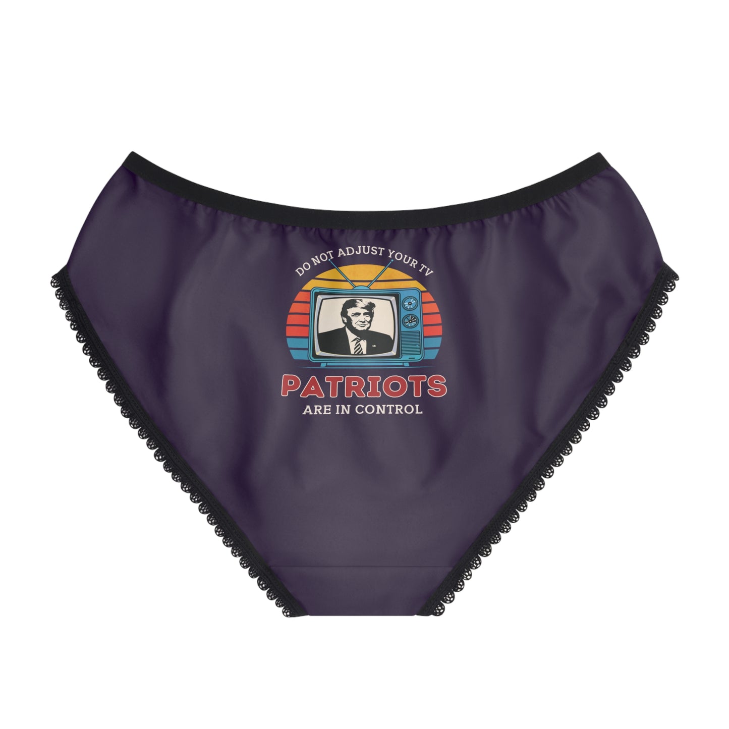 "Patriots are in Control" #01, Women's Briefs (Academic Purple)
