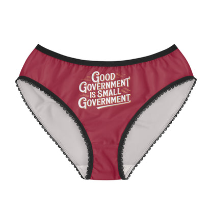 "Good Government is Small Government", Women's Briefs (Old Glory Red)