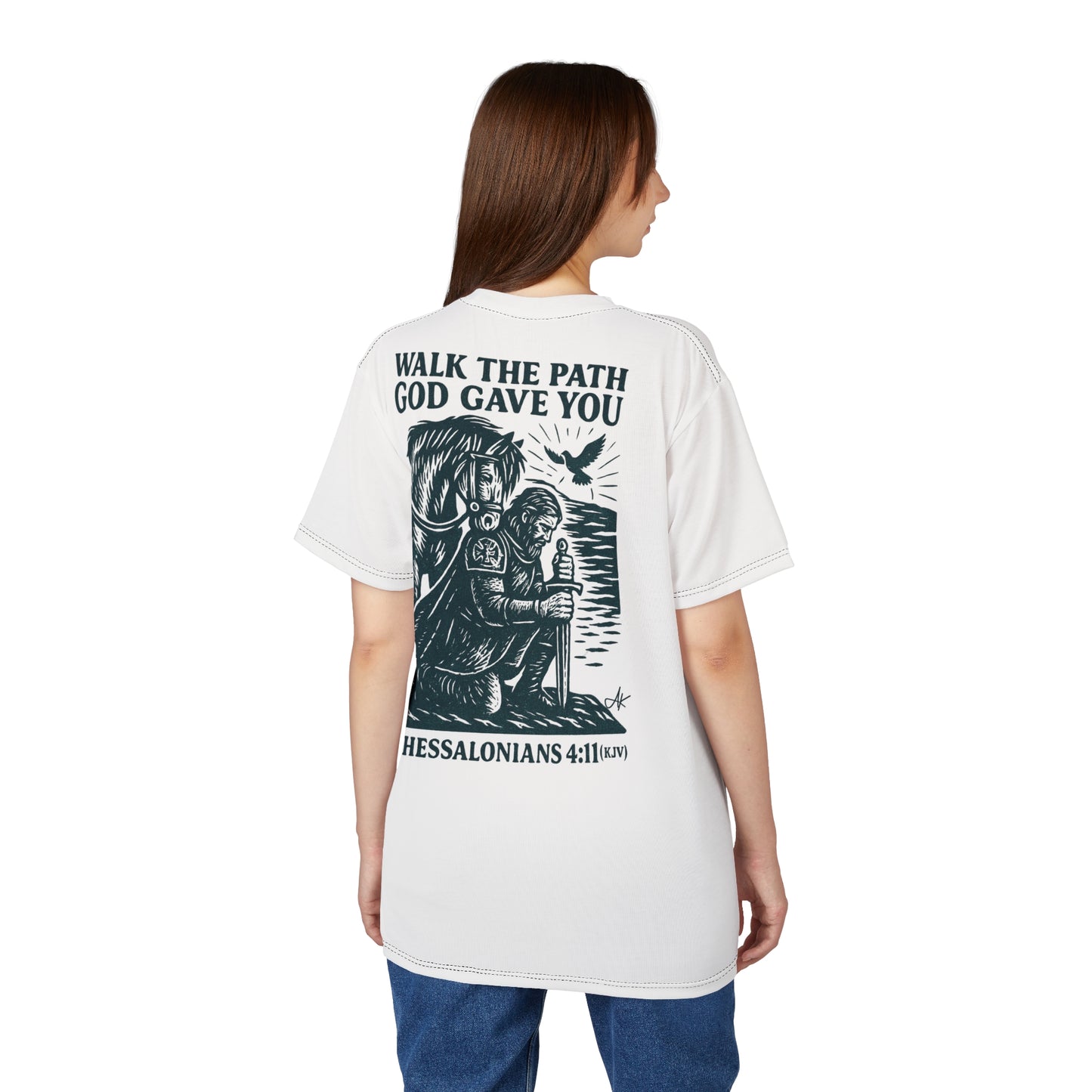 "1 Thessalonians 4:11 (KJV)", Wearable Art Unisex T-shirt (Norse Ink)