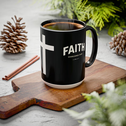 "Faith Overcomes Fear", Colorful Mugs (11oz, 15oz)
