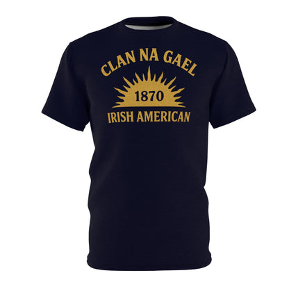 "Clan na Gael - Irish American", Unisex T-shirt (Black Rock Blue)