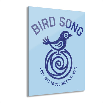 "Bird Song", Christian Acrylic Wall Prints (French Cleat Hanging) (Boy Blue)