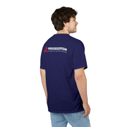 "Progressivism - Enemy of Western Civilization", Unisex Tee (Obsidian Blue)