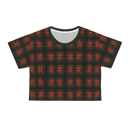 "Kilmor Brieve Tartan", Crop Tee (Brieve Green Collar)