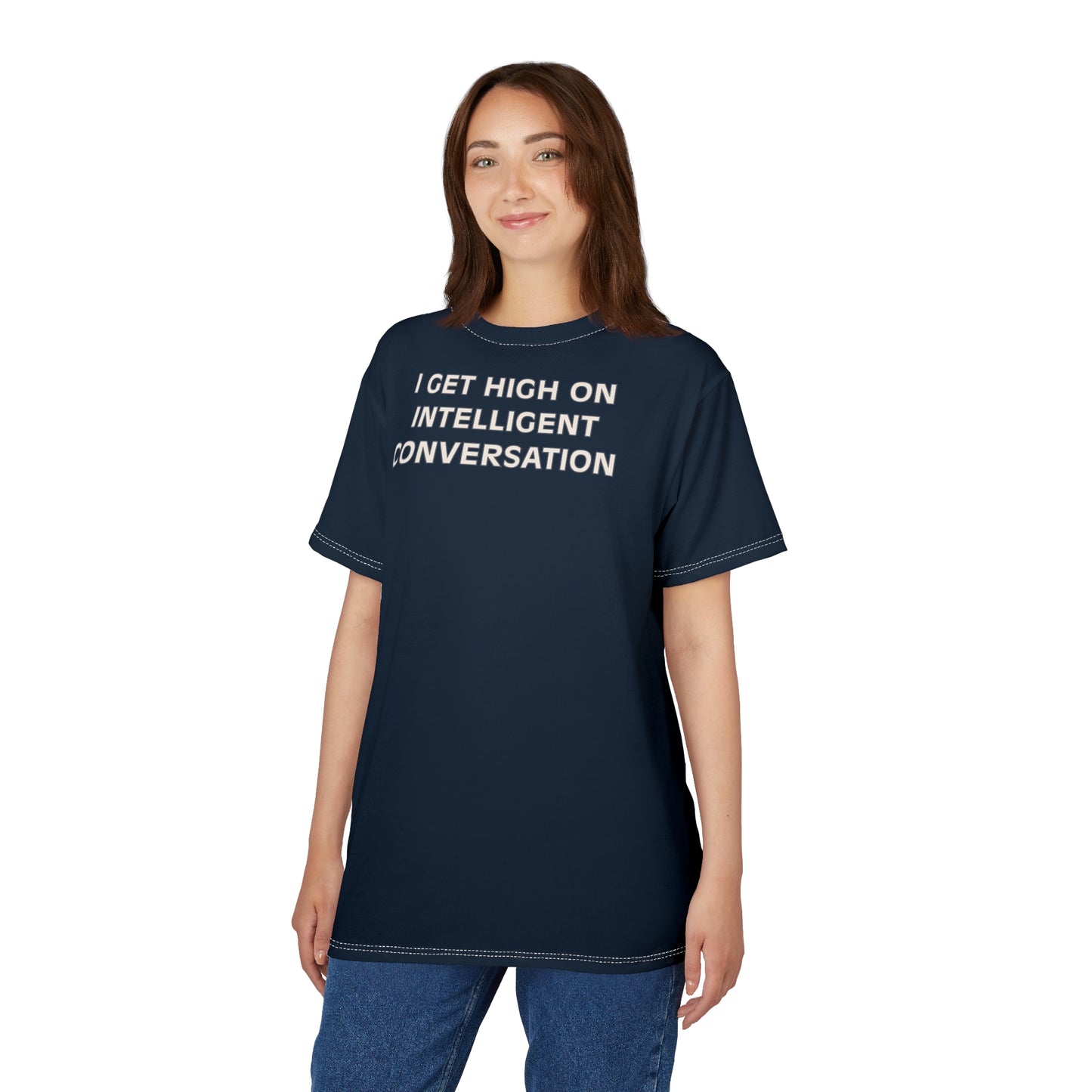 "Intelligent Conversation", Unisex T-shirt (Naval Nights)