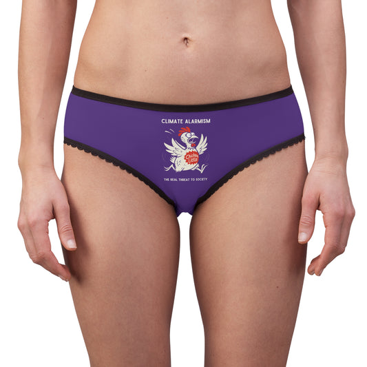 "Climate Alarmism - The Real Threat to Society" #22, Women's Briefs (Deep Purple)