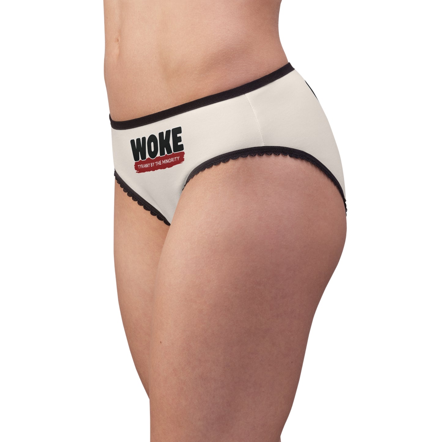 "Woke - Tyranny by the Minority", Women's Briefs (Seashell White)